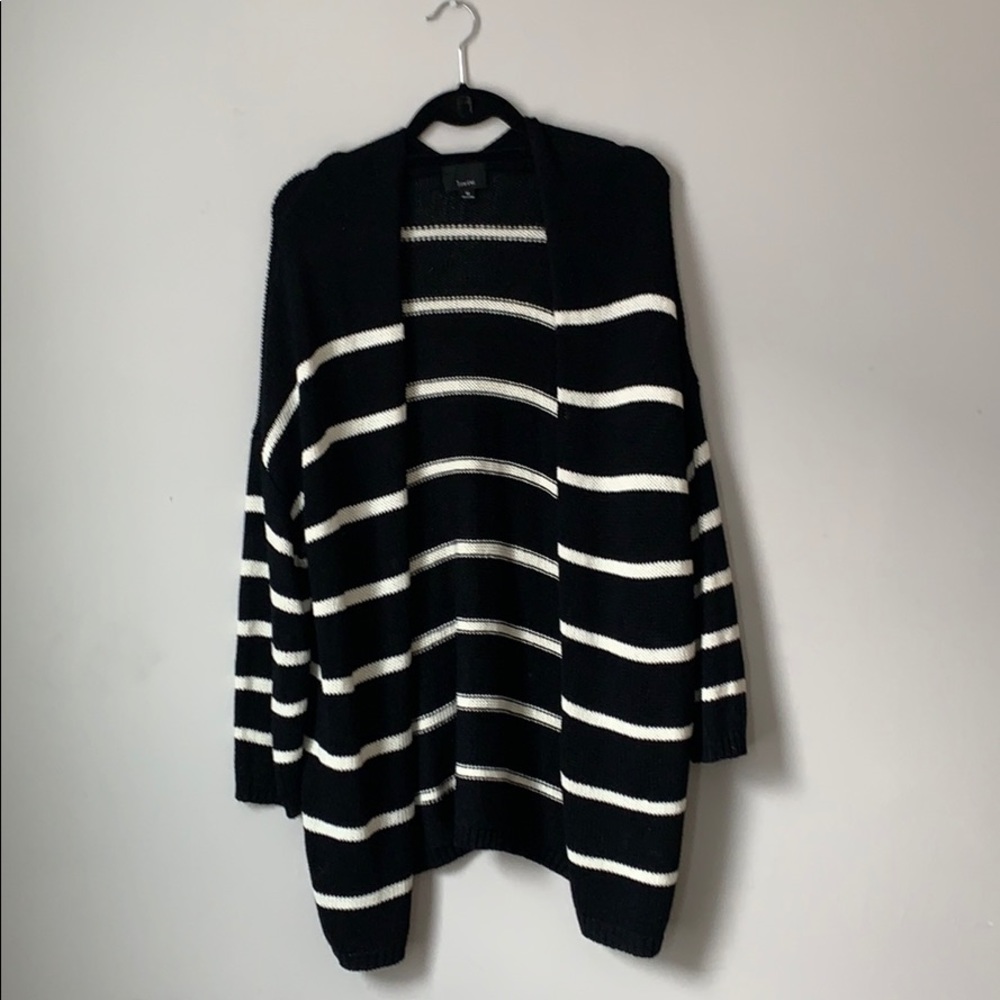 Lumière Striped Black + White Cardigan
